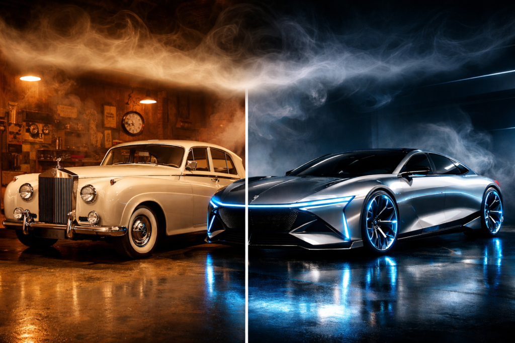 History vs Future of Luxury Cars Comparison